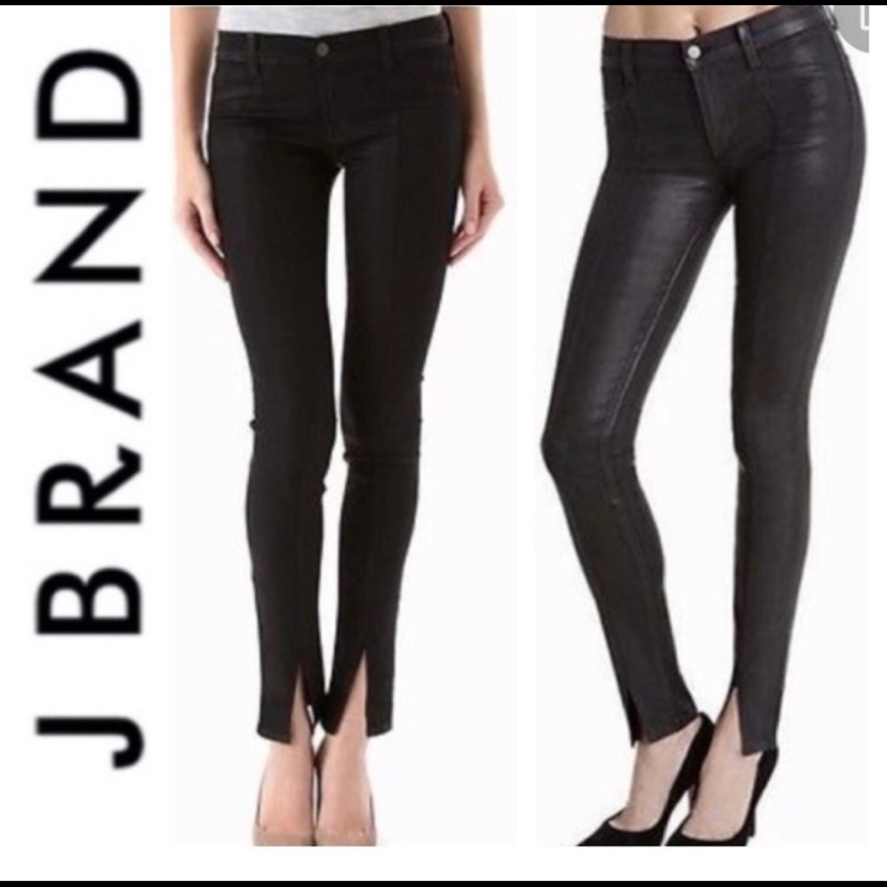 J Brand Vera Black Coated Skinny Jean Size 26